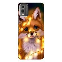 Чехлы с картинкой Лисички для Nokia C32 (VPrint) (Лисичка в гирляндах)