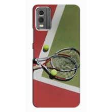 Чехлы с принтом Спортивная тематика для Nokia C32 – Ракетки теннис