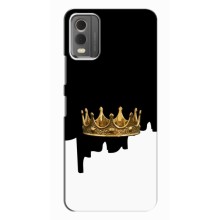 Чехол (Корона на чёрном фоне) для Нокиа С32 – Золотая корона