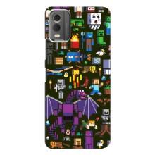 Чехол Майнкрафт на Nokia C32 (AlphaPrint) Minecraft (Коллаж Майнкрафт)