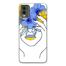 Чехол на Nokia C32 Украинский дизайн (Украинка на всю голову)