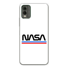 Силиконовый бампер с принтом "Наса" на Nokia C32 – NASA на белом фоне