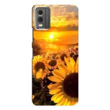 Чохол з Квітами для Nokia C32 (поле соняшників)