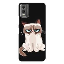 Чехол с принтом для Nokia C32 (AlphaPrint) Модные коты (Грустный кот)