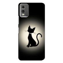 Чехол с принтом для Nokia C32 (AlphaPrint) Модные коты (Силуэт котика)