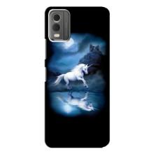 Чехол для Нокиа С32 - (Единорожки - Новинки) (AlphaPrint) (Единорог)