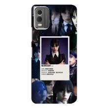 Чехлы Венсдей на Nokia C32 Уэнсдей (AlphaPrint) (коллаж Уэнздей)