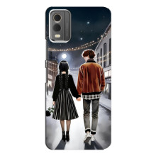 Чехол с дизайном Венздей 2 на Nokia C32 – Уэнсдей и Тайлер