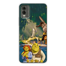 Печатный чехол с принтом Шрек для Nokia C32 – Шрек и Фиона