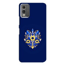 Чехол с украинским гербом на Nokia C32 – Цветочный герб