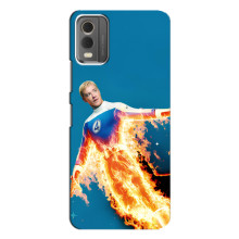 Чехол с принтом Фантастическая четверка для Nokia C32 – Человек-Факел