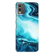 Мраморный чехол на Nokia C32 (VPrint) (Голубой мрамор)