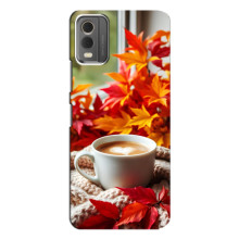Чехол с уникальным дизайном «Осень с кофе» для Nokia C32