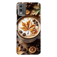 Чехол с уникальным дизайном «Осень с кофе» для Nokia C32 – Пряный кофе