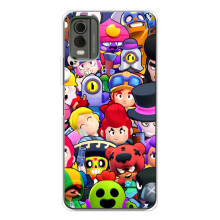 Силиконовый Чехол на Nokia C32 с картинкой Brawl Stars – Персонажи