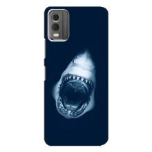 Силиконовый бампер с картинкой животных для Nokia C32 (Пасть Акулы)