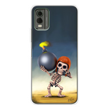 Чехол з героями Клеш Рояль для Nokia C32 – Скелет с бомбой