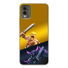 Чехол з героями Клеш Рояль для Nokia C32 – Варвар против Пекка