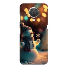 Чехлы на Новый Год Nokia G10 (Снеговик праздничный)