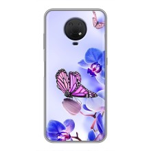 Чохли з квітами для Nokia G10 (VPrint) (Метелик на квітах)