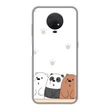 Чохли з зображенням різних тварин на Nokia G10 (Здивовані ведмедики)