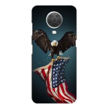Чехол Флаг USA для Nokia G10 – Орел и флаг