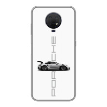 Чохол з авто Порше для Nokia G10 – білий порше