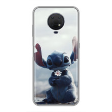 Чехол с рисунком Стич для Nokia G10 – Стич с цветочком