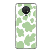 Чохол з принтом корови на Нокіа G10 (Зелений принт)