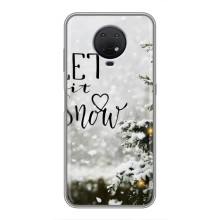 Новогодние, Праздничные Чехлы для Nokia G10 - 2024 год (Let it snow)