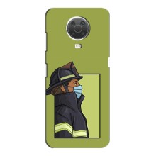 Силиконовый бампер (Работники) на Nokia G10 (Пожарник)