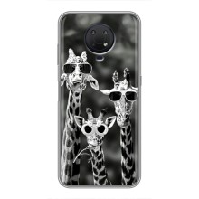 Силіконовий чохол з КАРТИНКАМИ літо для Nokia G10 (AlphaPrint) (Жирафи в окулярах)