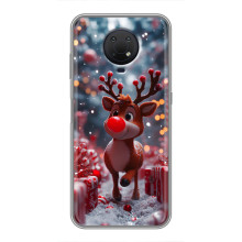 Яркий чехол для Nokia G10 с Зимними Оленятами (Олень среди подарков)