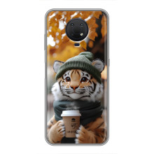 Друкований чохол 'Звірята з кавою' для Nokia G10 – Тигр з кавою