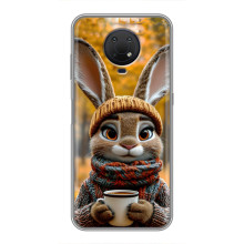 Друкований чохол 'Звірята з кавою' для Nokia G10 – Зайчик з кавою