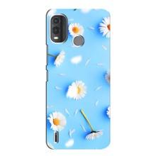 Чохол з Квітами для Nokia G11 Plus (ромашки на блакитному)