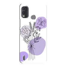 Силконовий чохол з принтом в квітах на Nokia G11 Plus – Фіолетовий букет