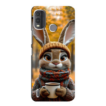 Друкований чохол 'Звірята з кавою' для Nokia G11 Plus – Зайчик з кавою