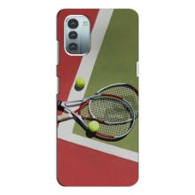 Чехлы с принтом Спортивная тематика для Nokia G11 – Ракетки теннис