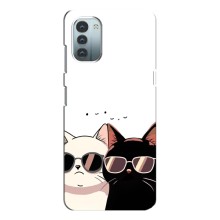 Чохол з малюнком кіт на Nokia G11 (Коти в окулярах)