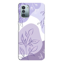 Силиконовый чехол с принтом в цветах на Nokia G11 – Фиолетовый дизайн