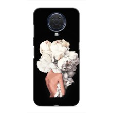Чехлы (ART) Цветы на Nokia G20 (VPrint) (Білі квіти)