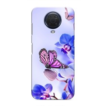 Чохли з квітами для Nokia G20 (VPrint) (Метелик на квітах)