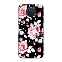 Чохли з квітами для Nokia G20 (VPrint) (Квіти на чорному)