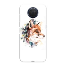 Чохли з картинкою Лисичка для Nokia G20 (VPrint) (Лиса в квітах)