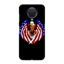 Чехол Флаг USA для Nokia G20 (Крылья США)