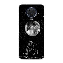 Чохол з малюнком кіт на Nokia G20 (Дівчина з котом)