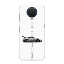 Чохол з авто Порше для Nokia G20 – білий порше