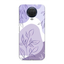 Силиконовый чехол с принтом в цветах на Nokia G20 – Фиолетовый дизайн