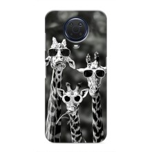 Силіконовий чохол з КАРТИНКАМИ літо для Nokia G20 (AlphaPrint) (Жирафи в окулярах)